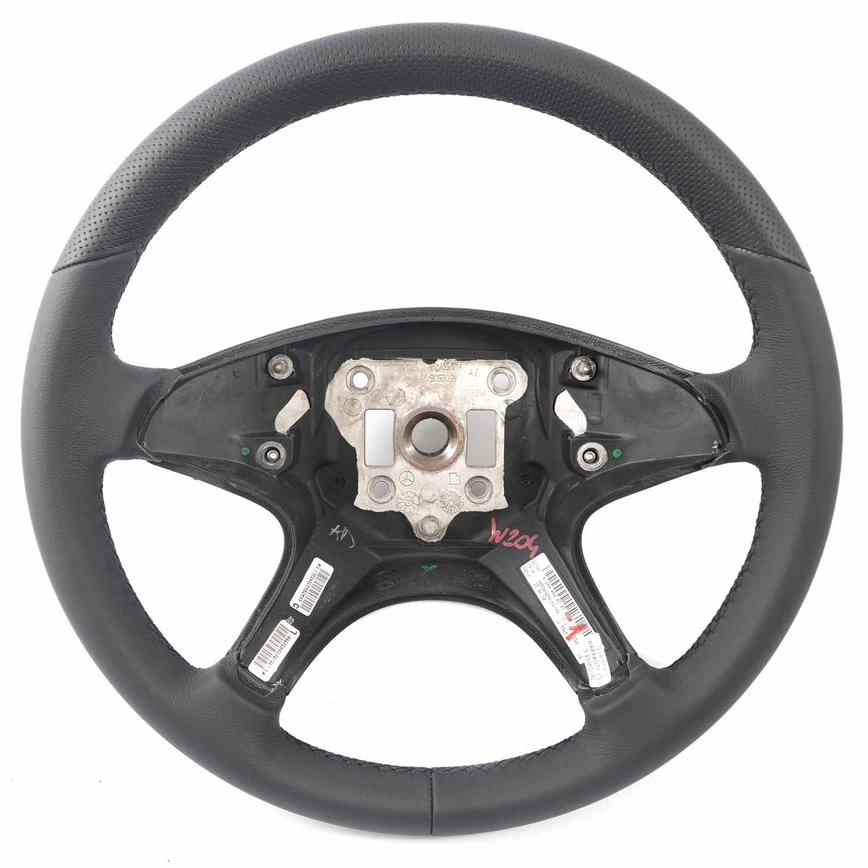 Mercedes W204 NEW Black Leather Steering Wheel with Black Threads