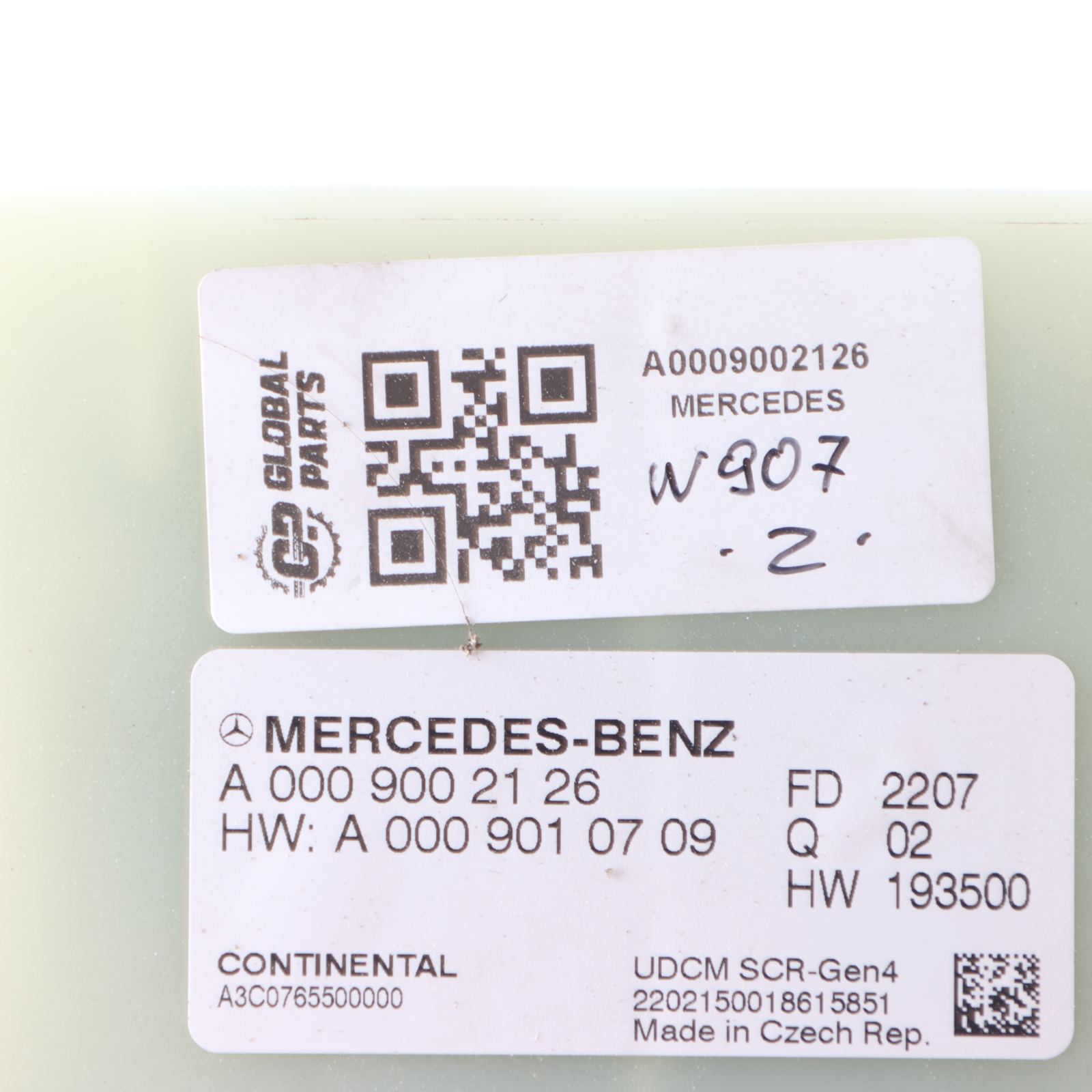 Mercedes W907 W910 W447 Moduł AdBlue SCR Oczyszczanie spalin A0009002126