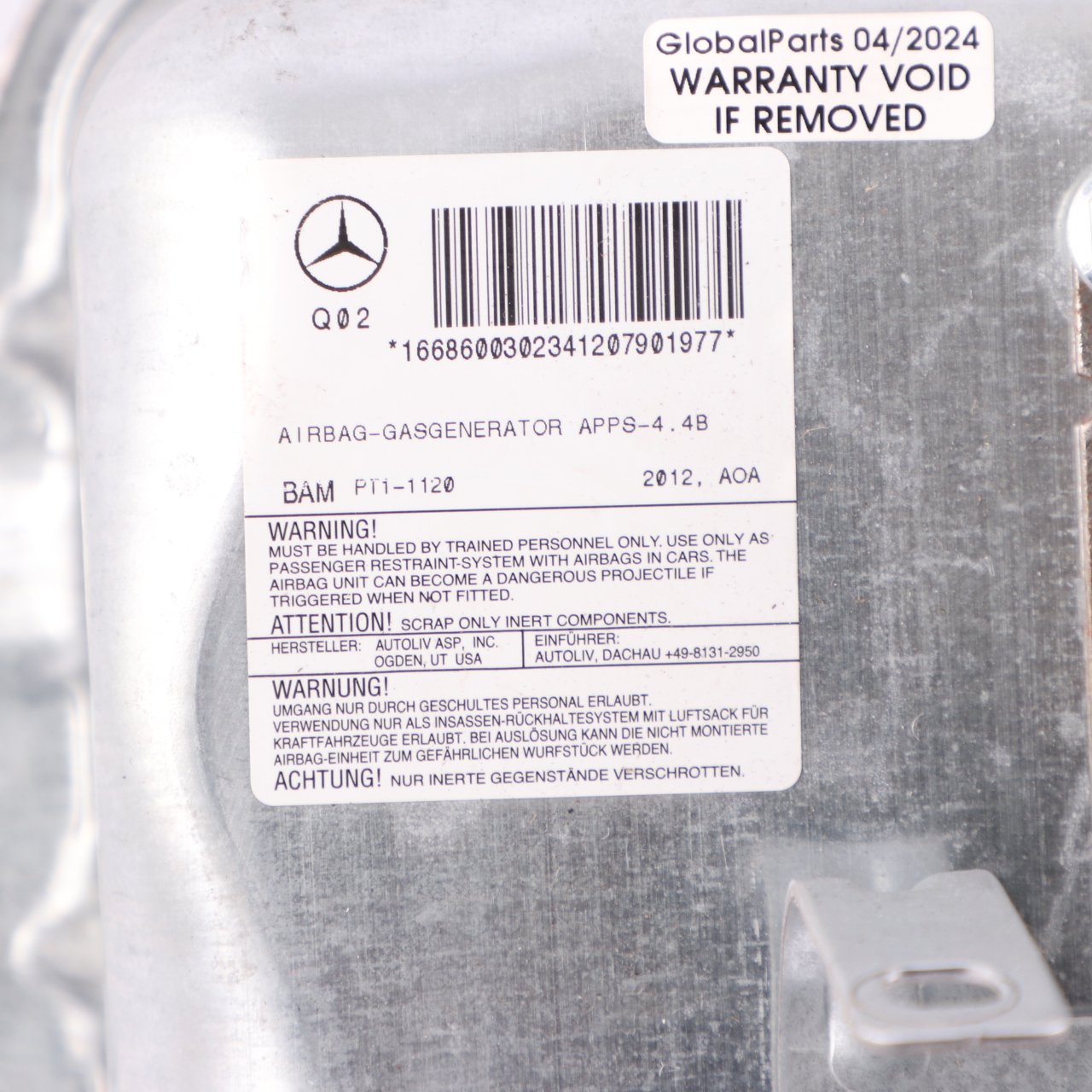 Mercedes ML W166 Poduszka Powietrzna Airbag Pasażera Deski A1668600302