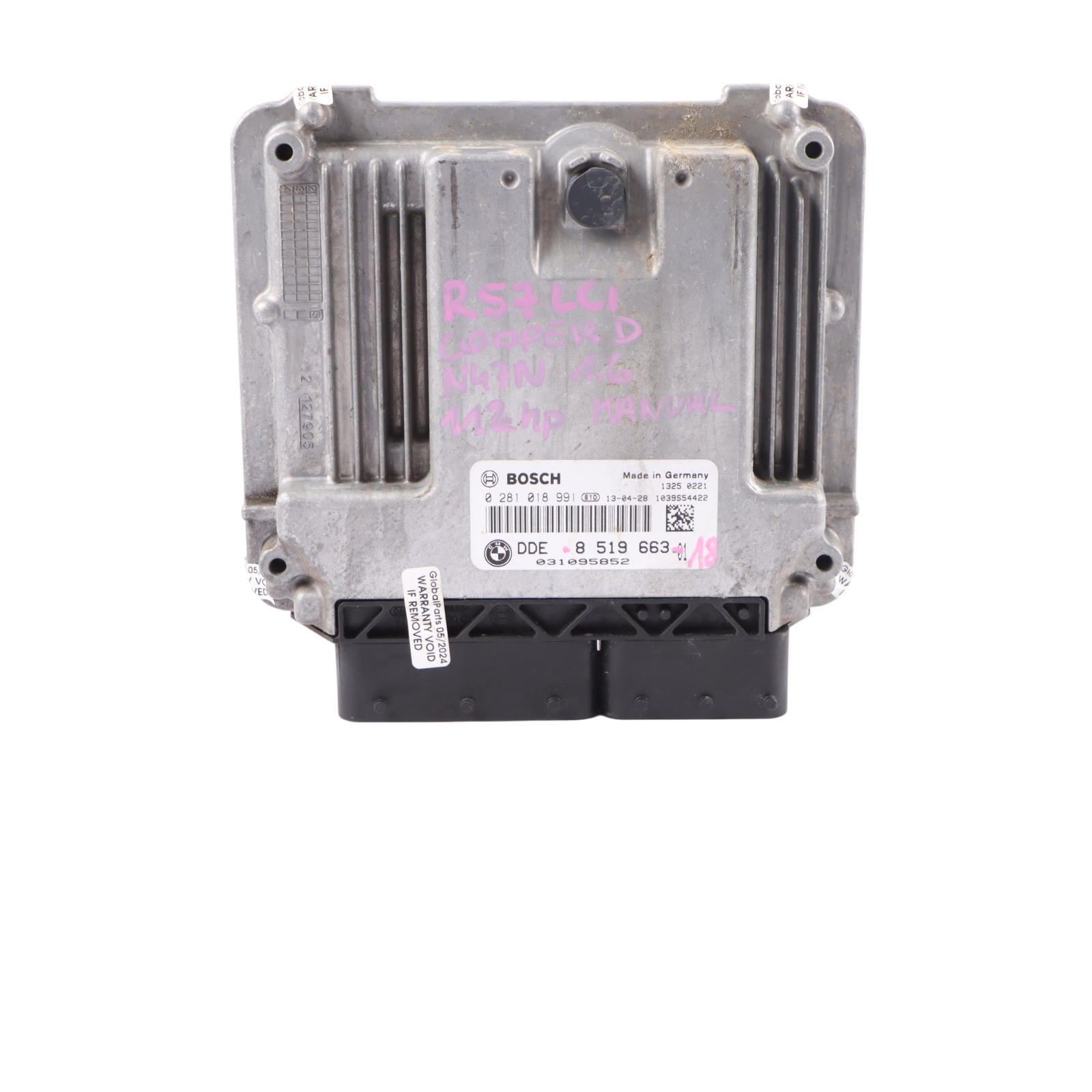 Mini Cooper D R55 R56 LCI N47N 1.6 112HP Diesel ECU CAS3 Klucz DDE 8519663 