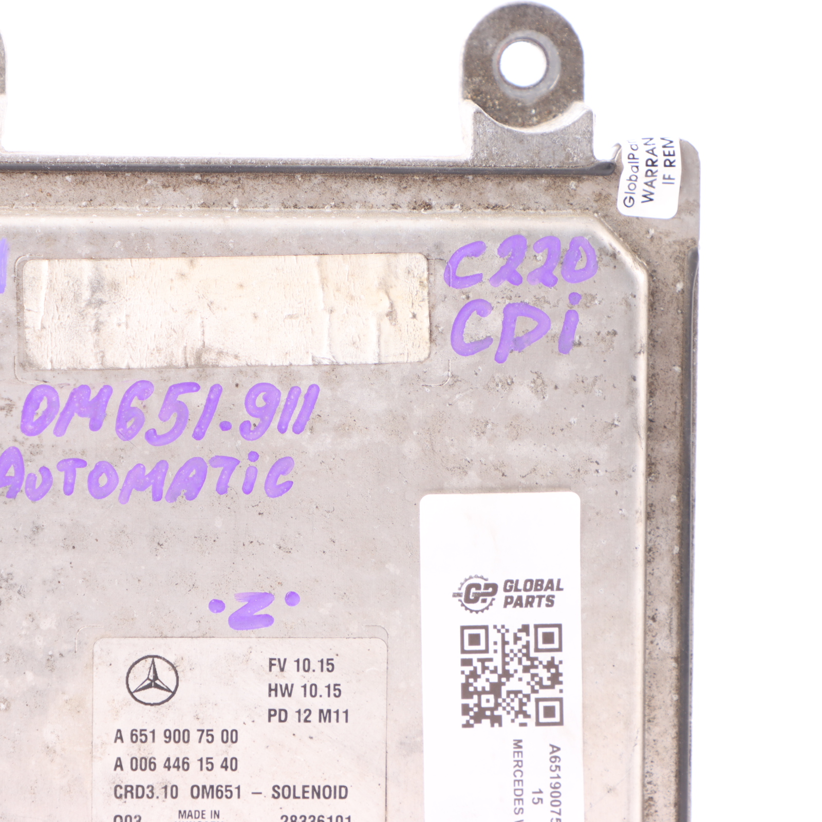 Mercedes W204 C 220 CDI 651.911 Komputer Sterownik Silnika ECU A6519007500