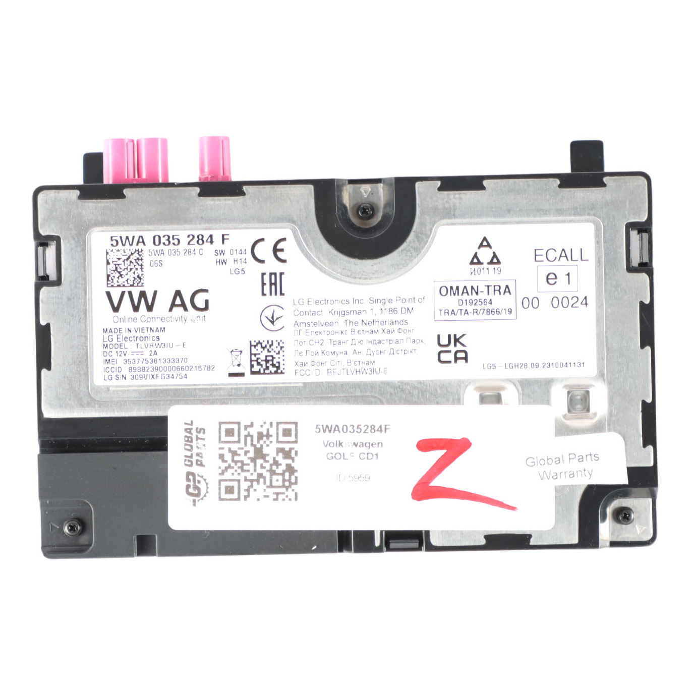 VW Volkswagen Golf Mk8 Moduł Sterownik Usług Online ECU 5WA035284F