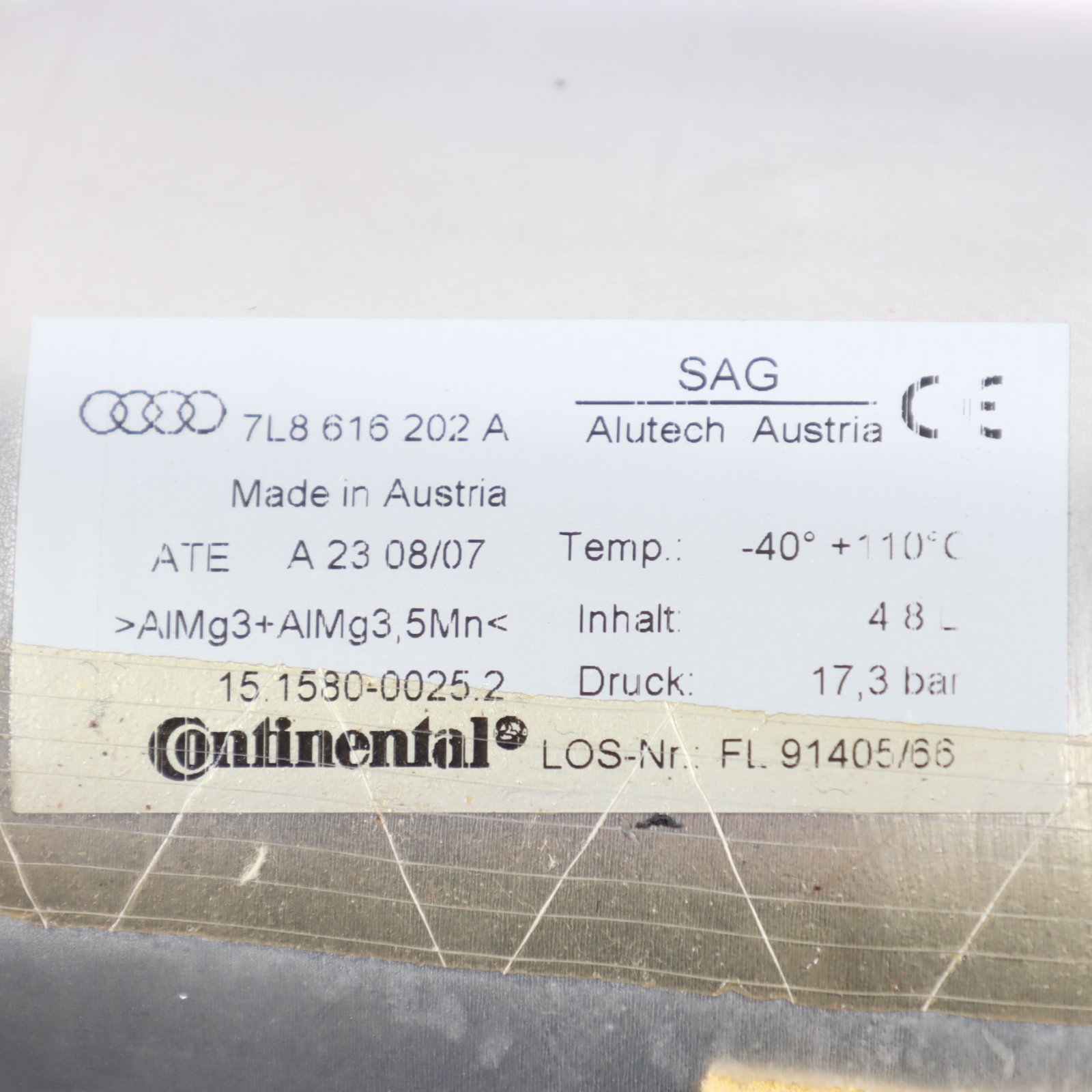 Audi Q7 Zbiornik Zasobnik Ciśnienia Powietrza 7L8616202A