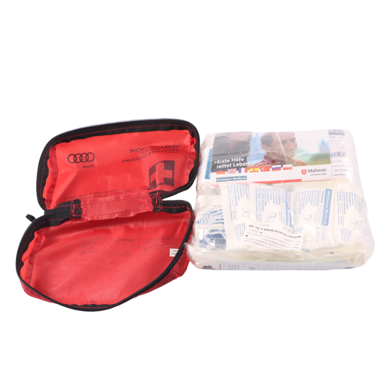 Audi Universal First Aid Emergency Medical Kit Red Pouch 8F0860282