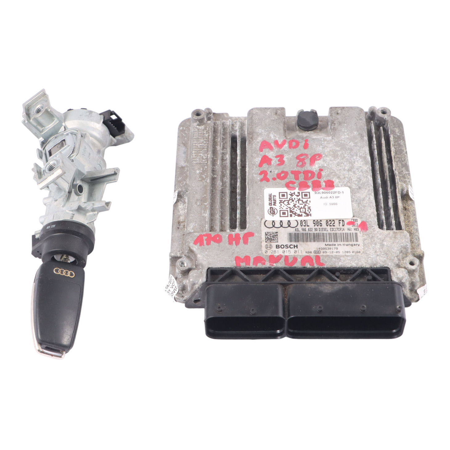 Audi A3 8P 2,0 TDI CBBB Komputer Sterownika ECU 03L906022FD Zestaw