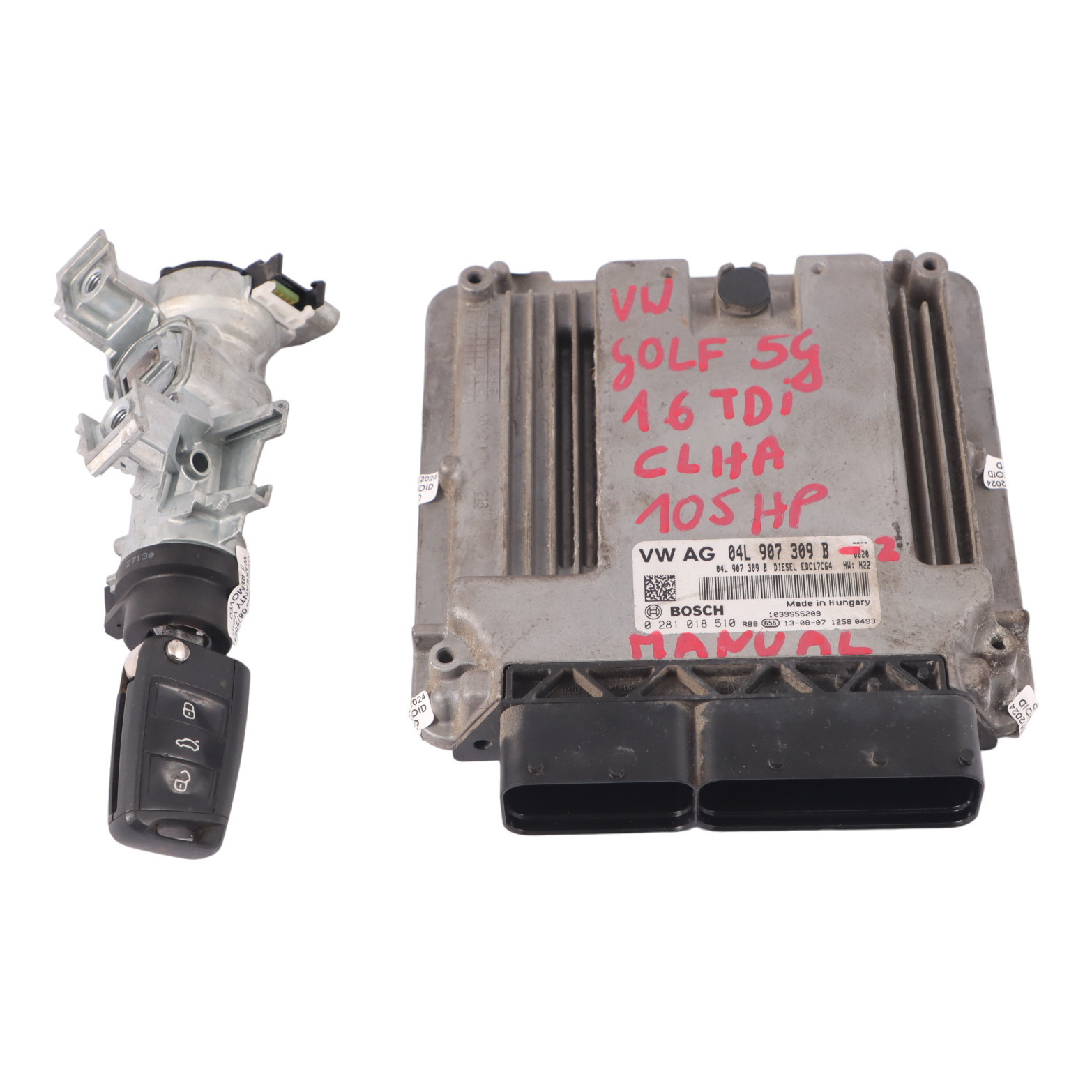 Volkswagen Golf 7 1.6 TDI CLHA 105HP Komputer Silnika ECU 04L907309B Zestaw