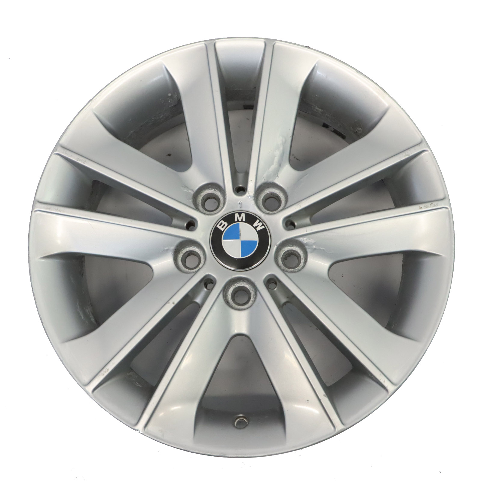 BMW E81 E82 E87 Silver Wheel Alloy Rim 17" V-Spoke 141 ET:47 7J 6762888 6775621