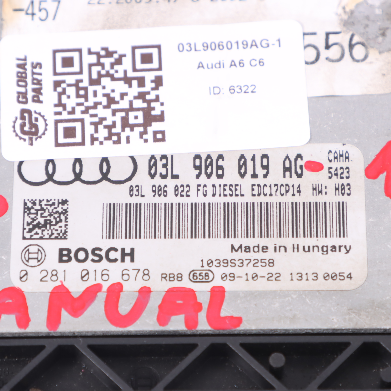 Audi A6 C6 2.0 TDI CAHA 170KM Komputer Sterownik Silnika ECU 03L906019AG