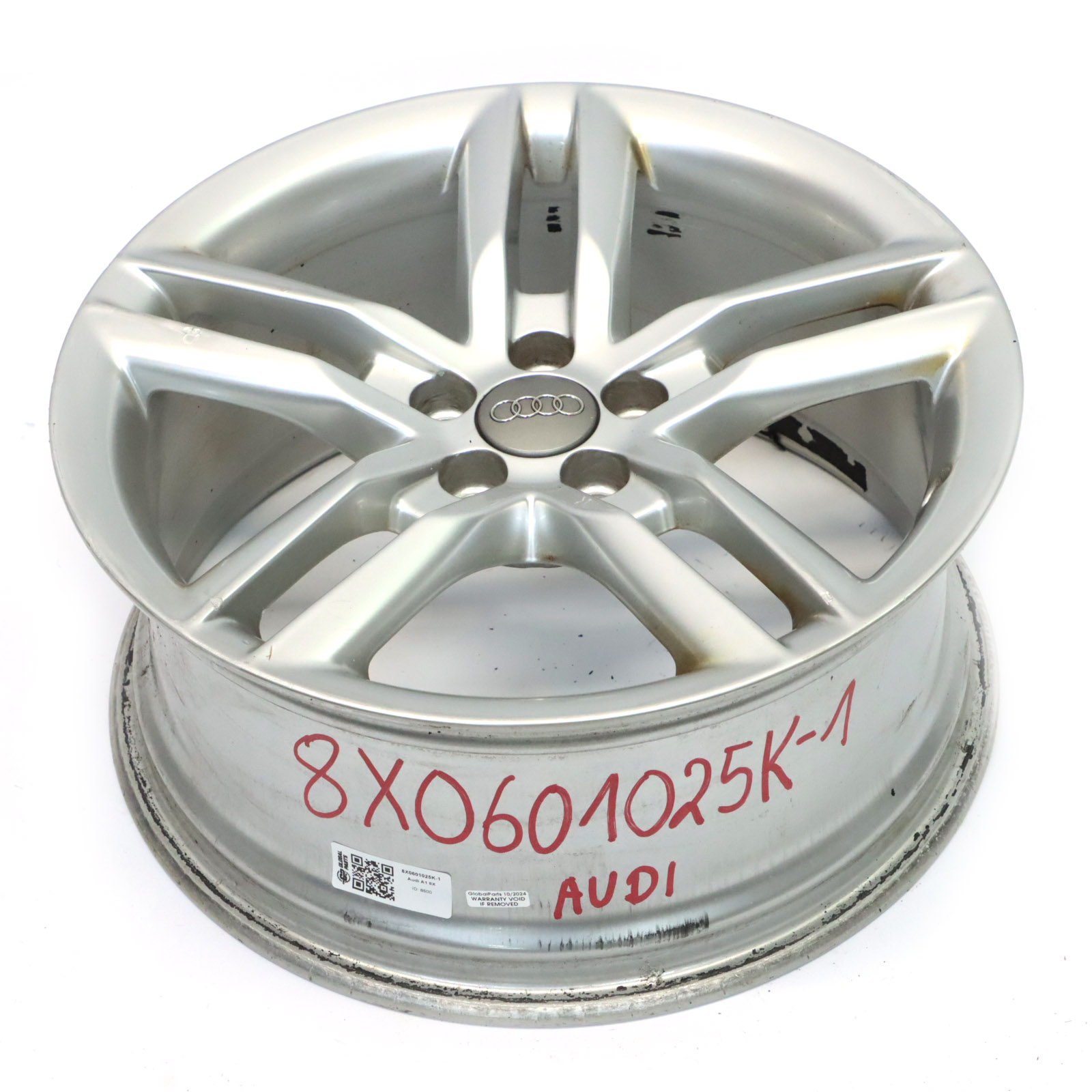 Audi A1 8X Srebrna Felga Aluminiowa 17" 7.5J ET36 8X0601025K