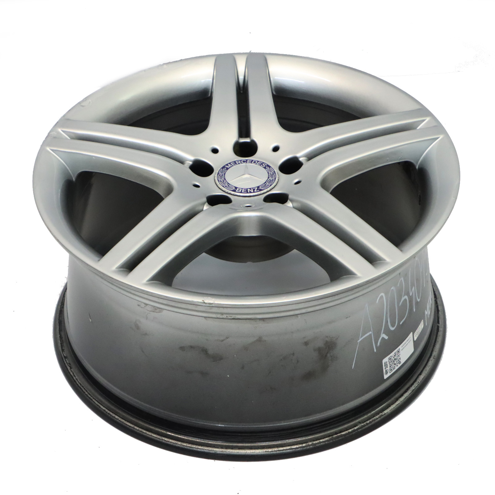 Mercedes W203 Tylna Srebrna Felga Aluminiowa 18" ET:30 8,5J A2034015602