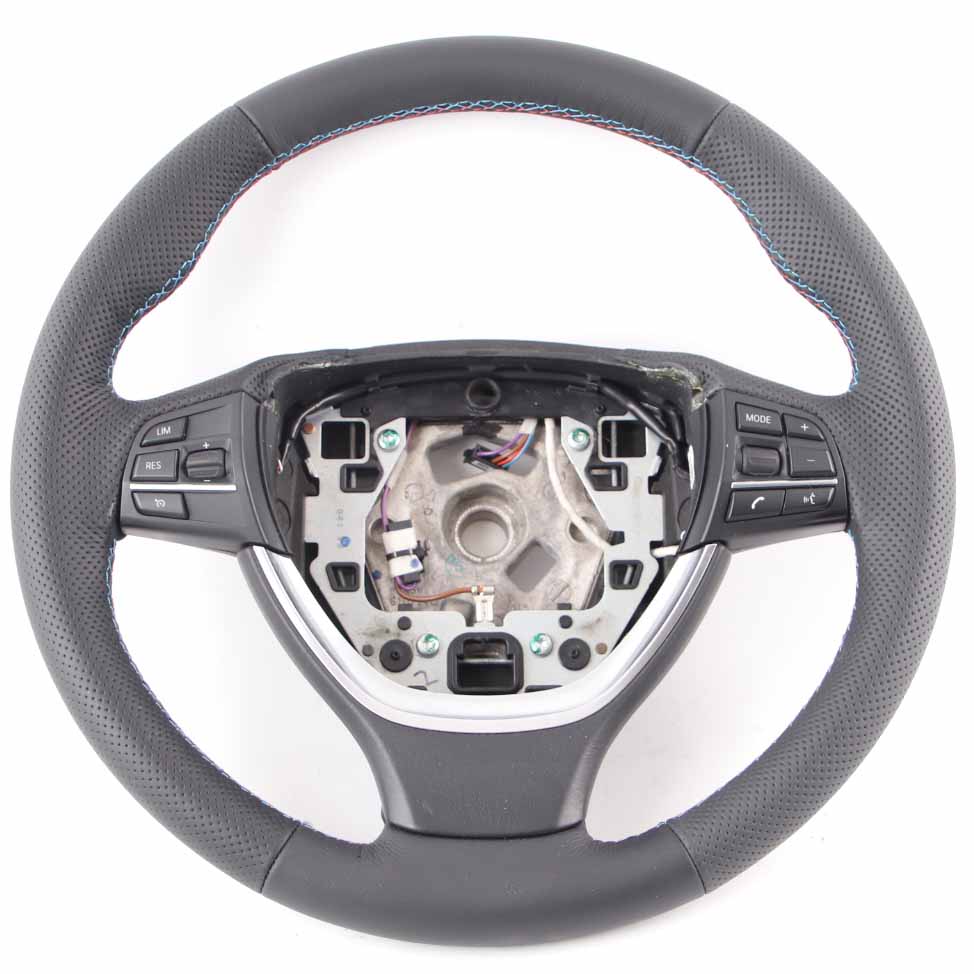 Sport Steering Wheel BMW F10 F11 F12 F07 GT F01 NEW Black Leather M-tricolored