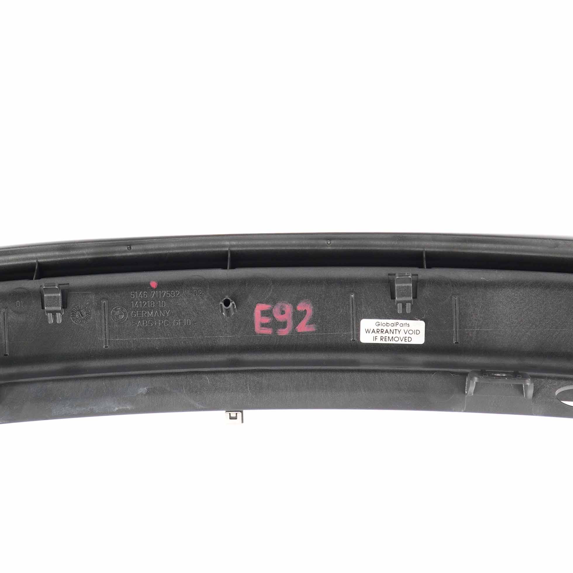 BMW E92 Rear Window Shelf Ventilation Grille Trim Panel Cover Black 7117592