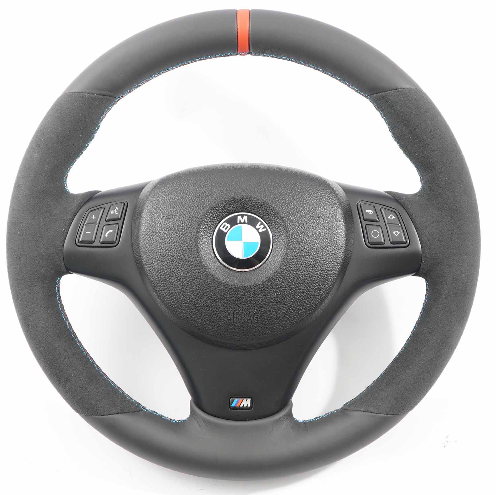 BMW E87 E90 E91 E92 NEW Black Leather / Alcantara M-Sport Steering Wheel Thick 