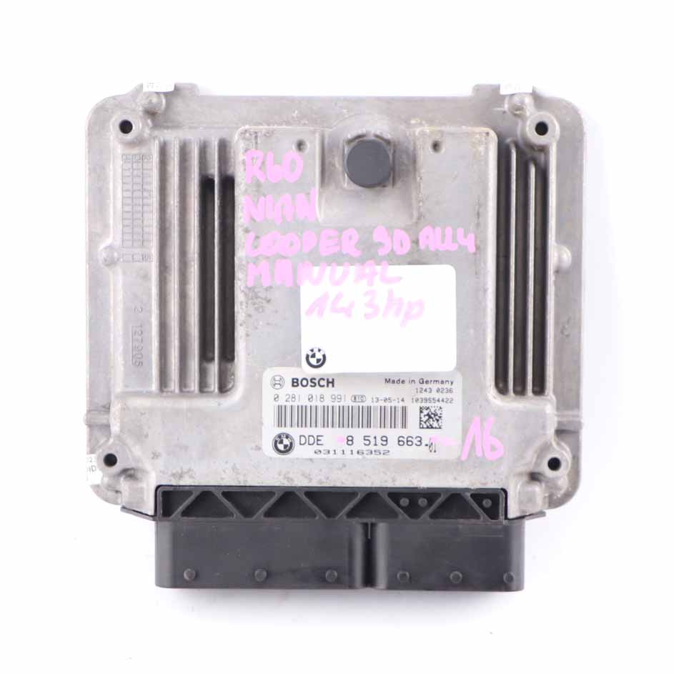 Mini SD R60 R61 N47N 143HP Zestaw Startowy Komputer Silnika 8519663