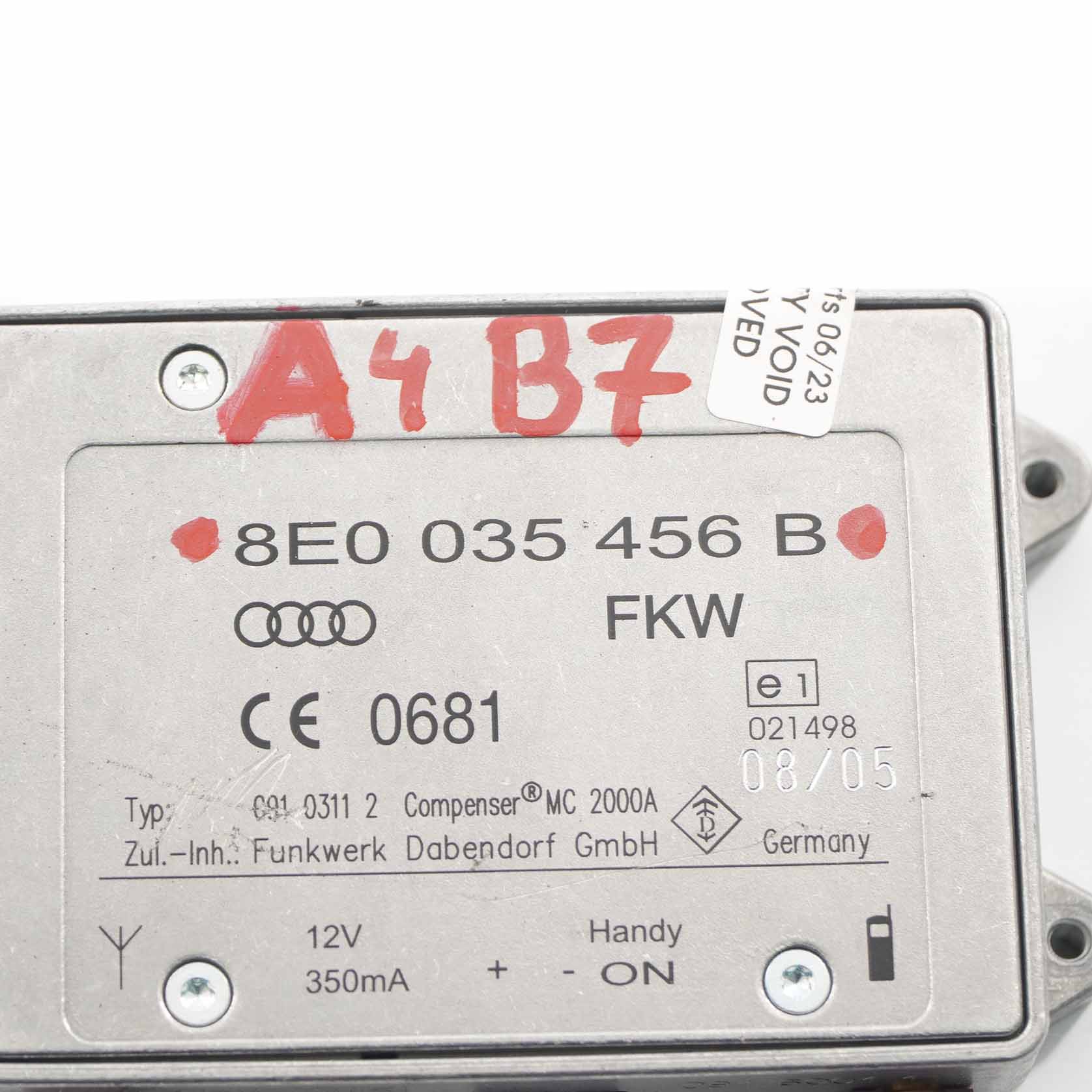 Audi A4 B7 Antenna Amplifier Aerial Module Booster Control Unit 8E0035456B