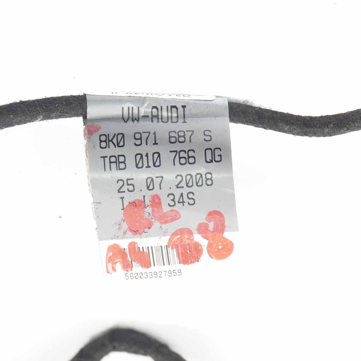 Audi A4 B8 Door Wiring Harness Loom Rear Left N/S Cabling 8K0971687S