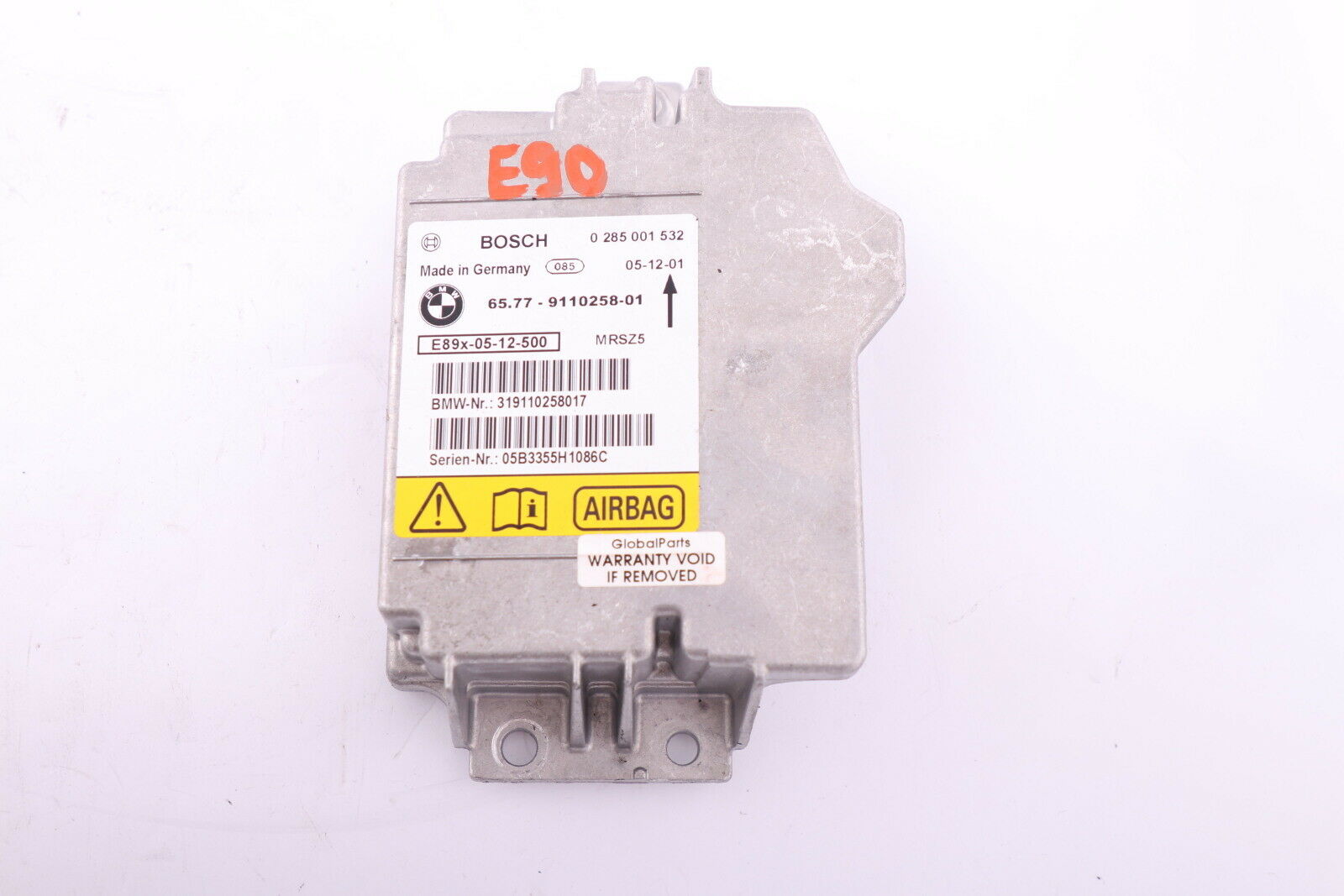 BMW E81 E87 E90 E91 Control Unit Airbag ECU NO CRASH DATA 9110258