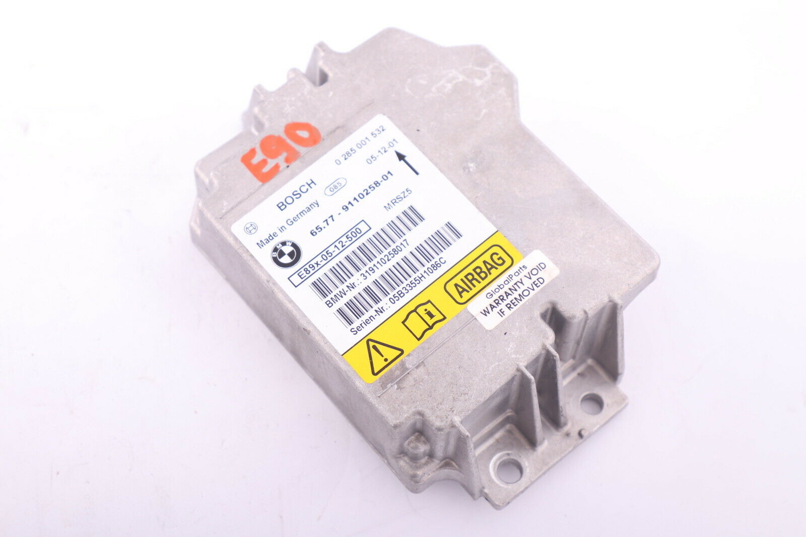 BMW E81 E87 E90 E91 Control Unit Airbag ECU NO CRASH DATA 9110258