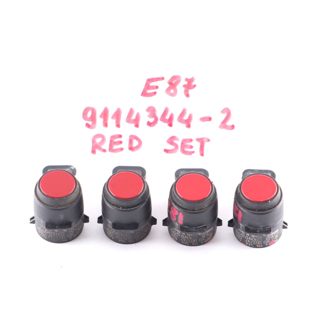 4 x Parking Sensor BMW E81 E87 E90 Ultrasonic PDC Crimson Red A61 Set 9114344