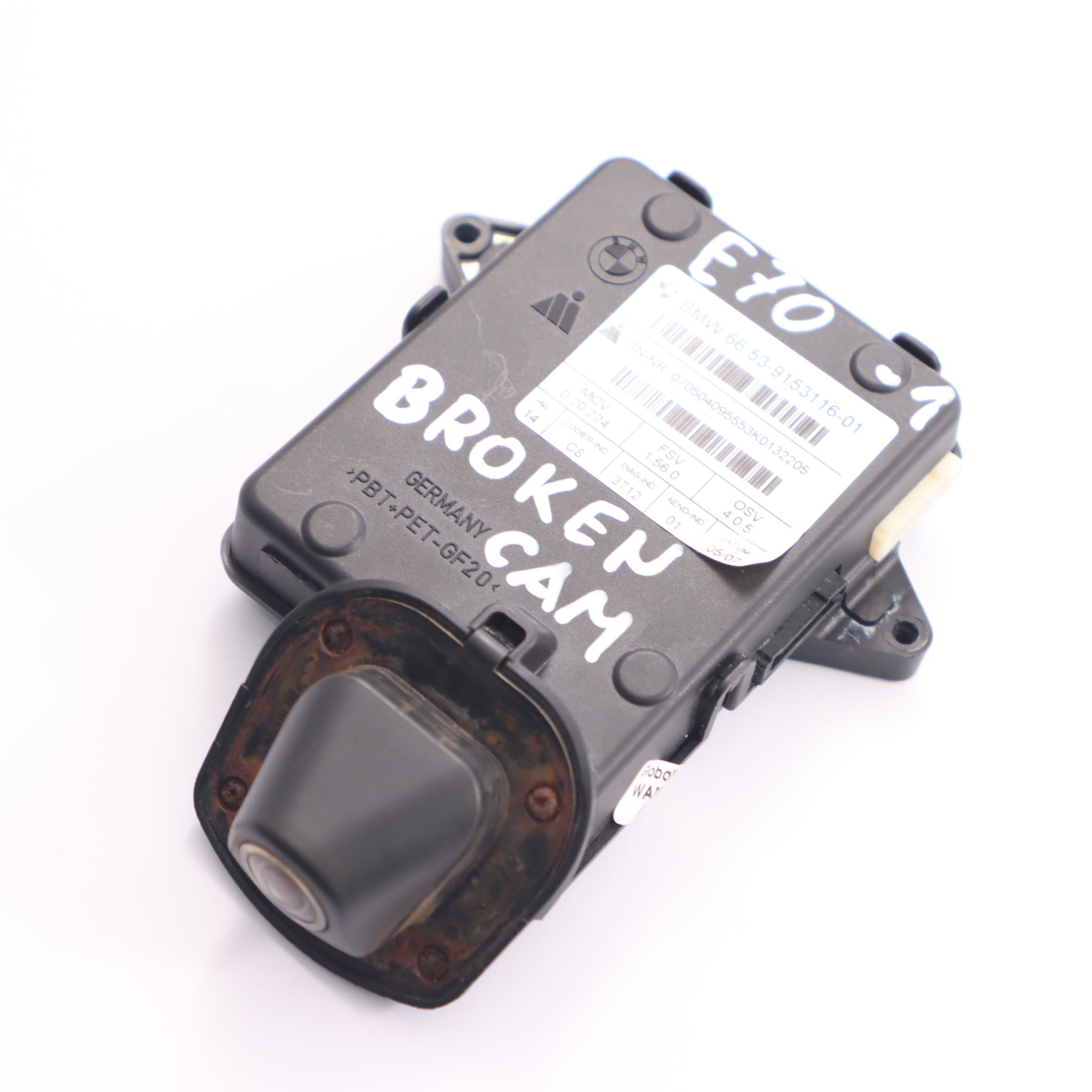 BMW X5 E70 Rear View Reversing Camera Control Unit Module 9153116 BROKEN