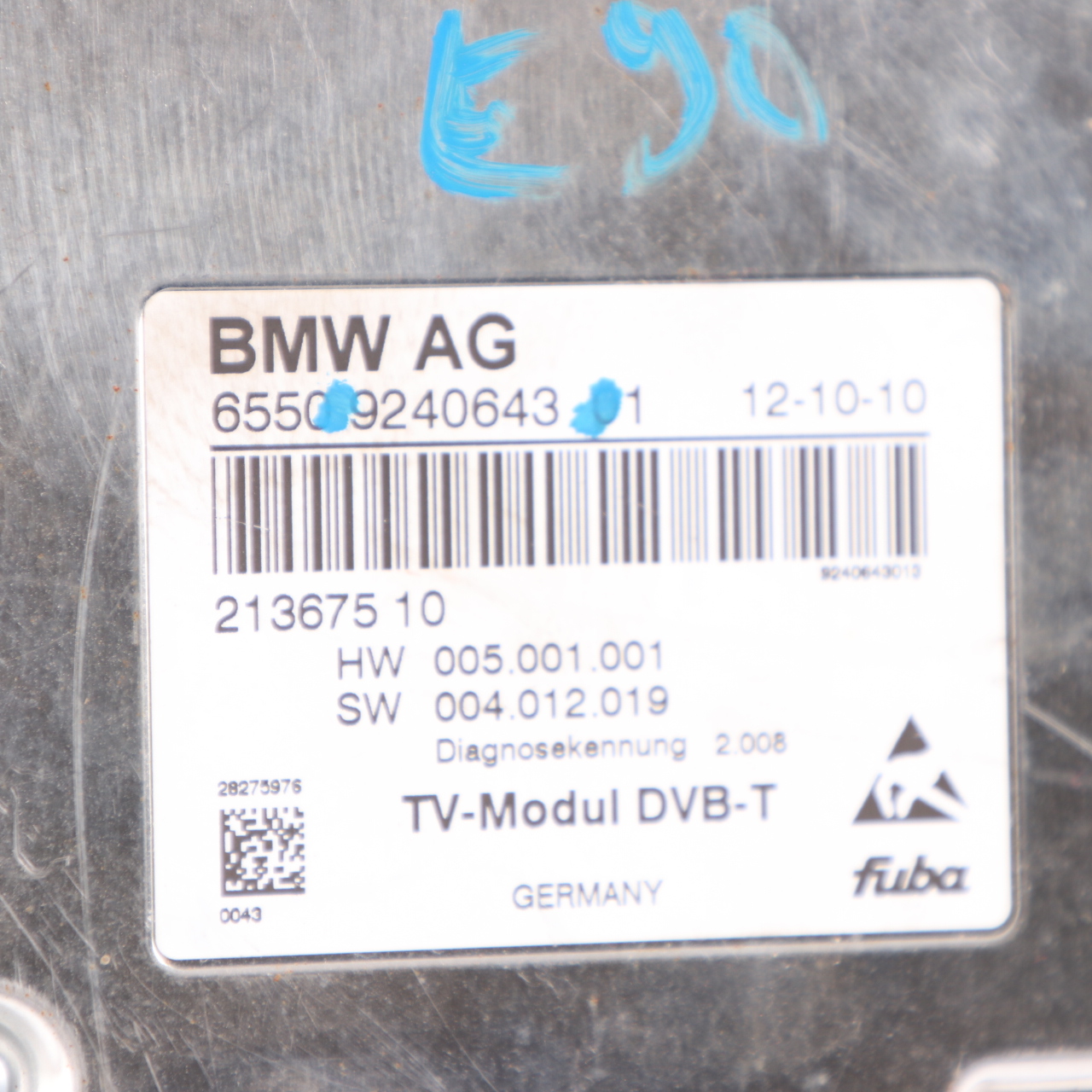 BMW E70 E90 E91 E92 Moduł Tuner telewizyjny DVB-T  Video FUBA 9240643