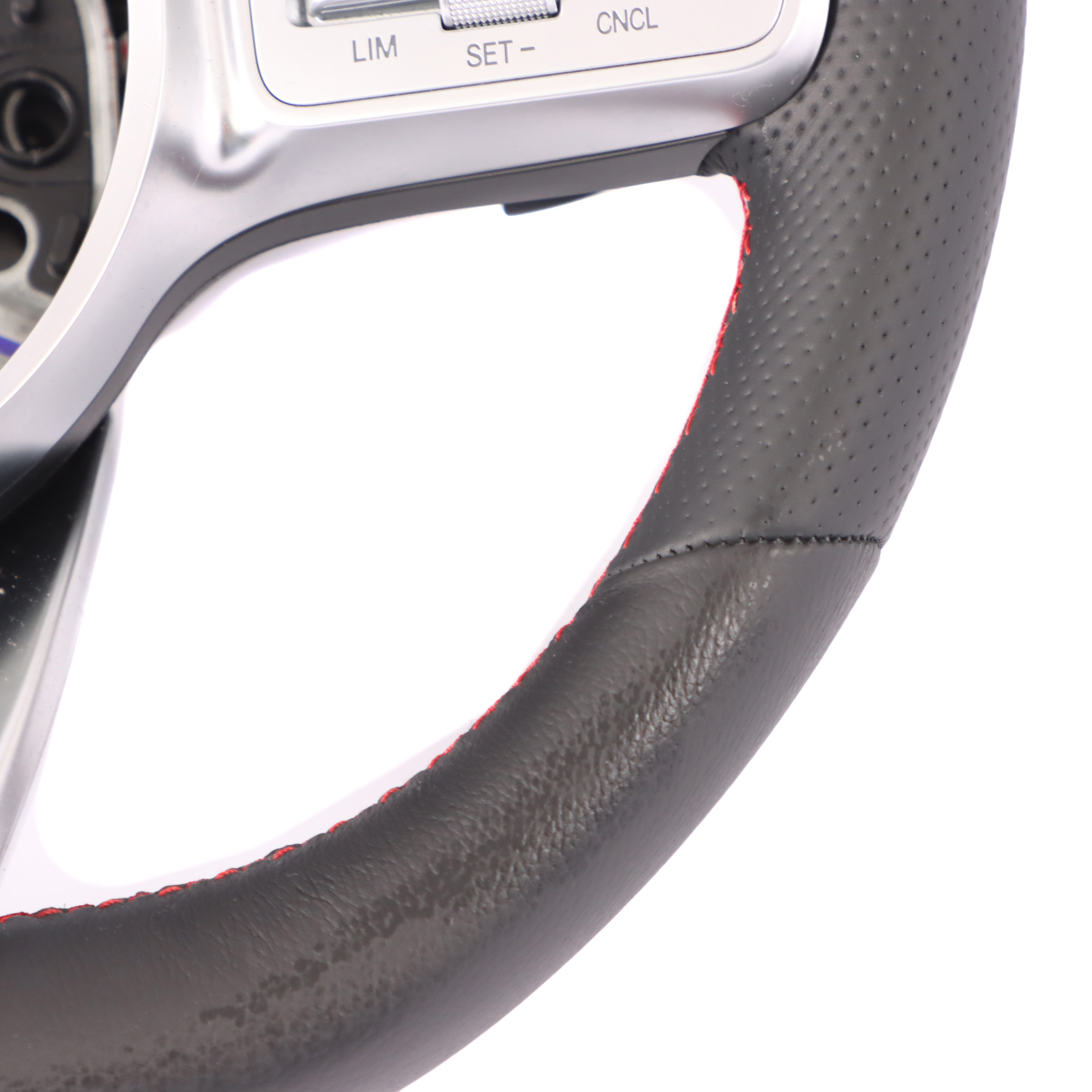 Steering Wheel Mercedes C118 W177 NEW Black Leather Paddle Shift Red Threads