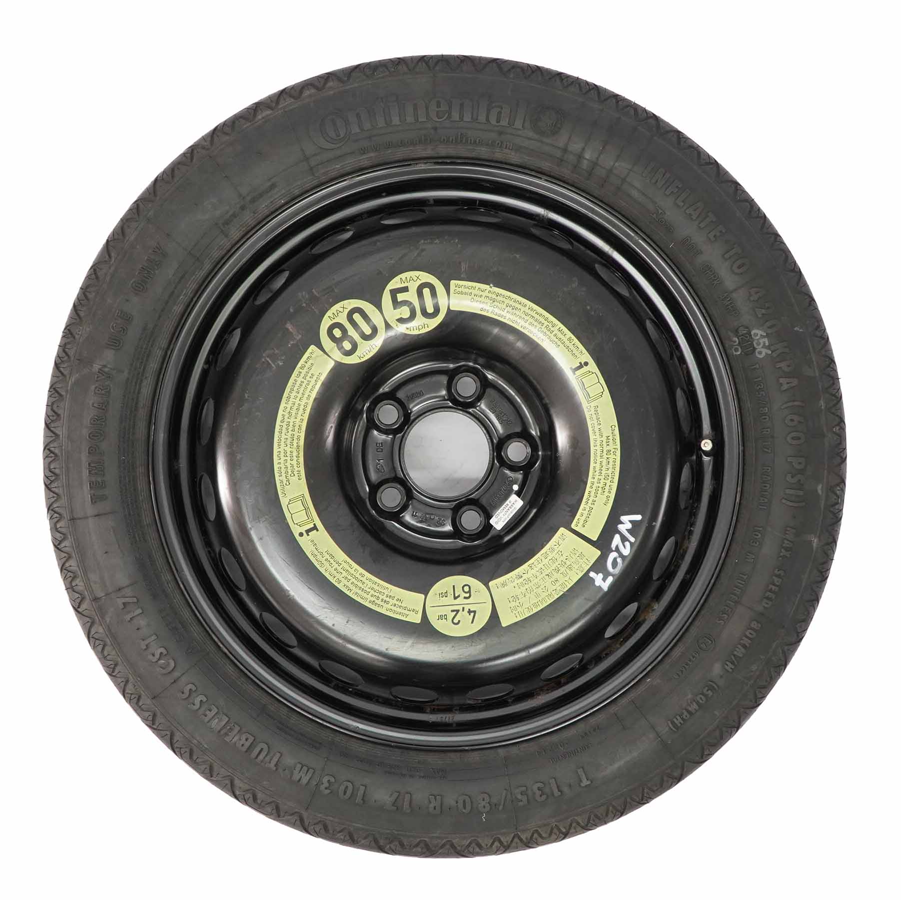 Mercedes W204 W207 Spare Wheel Steel Tyre R17 3.5J ET:19,5 135/80 A2074000102