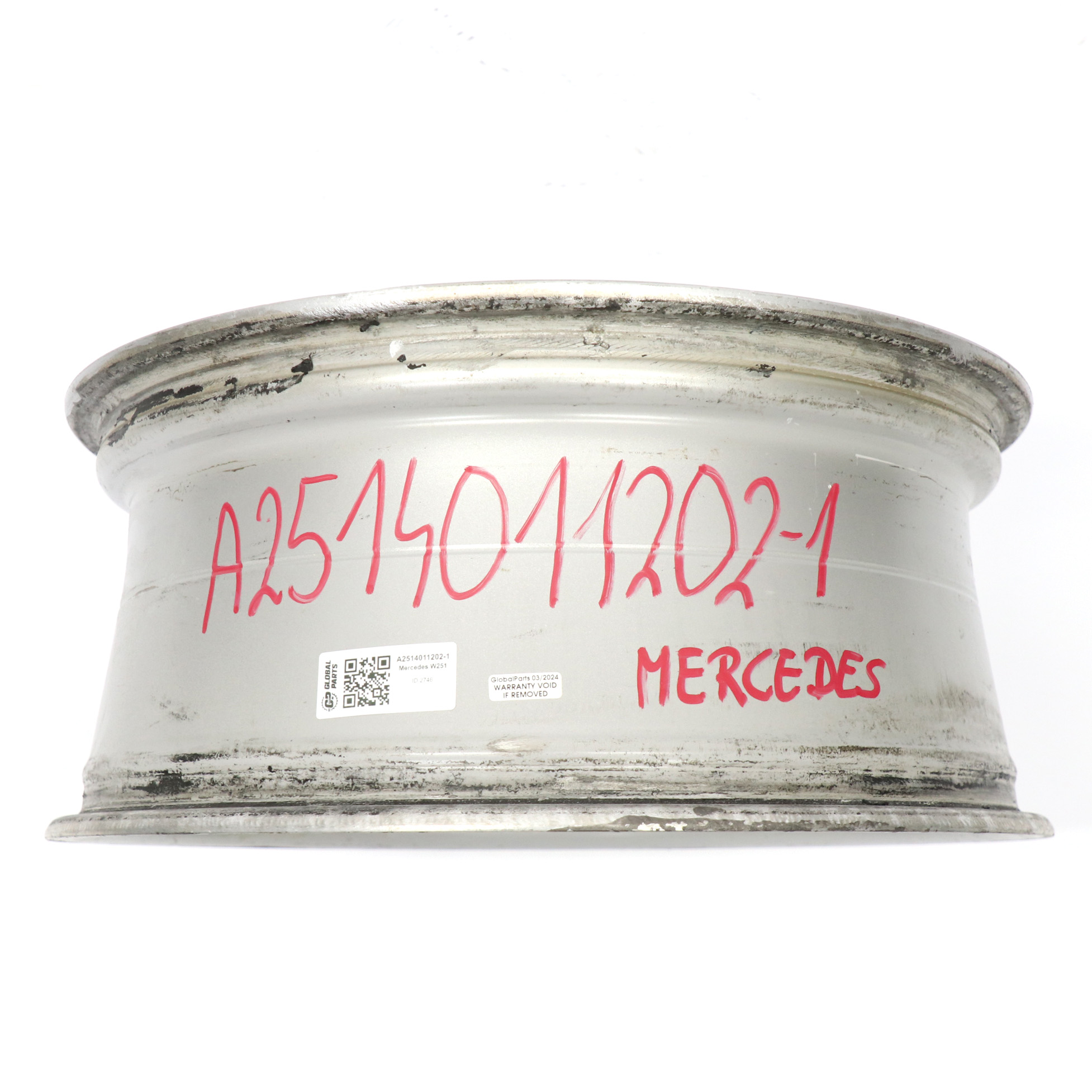 Mercedes W251 Srebrna felga aluminiowa 19" 8J ET:67 5 szprych A2514011202