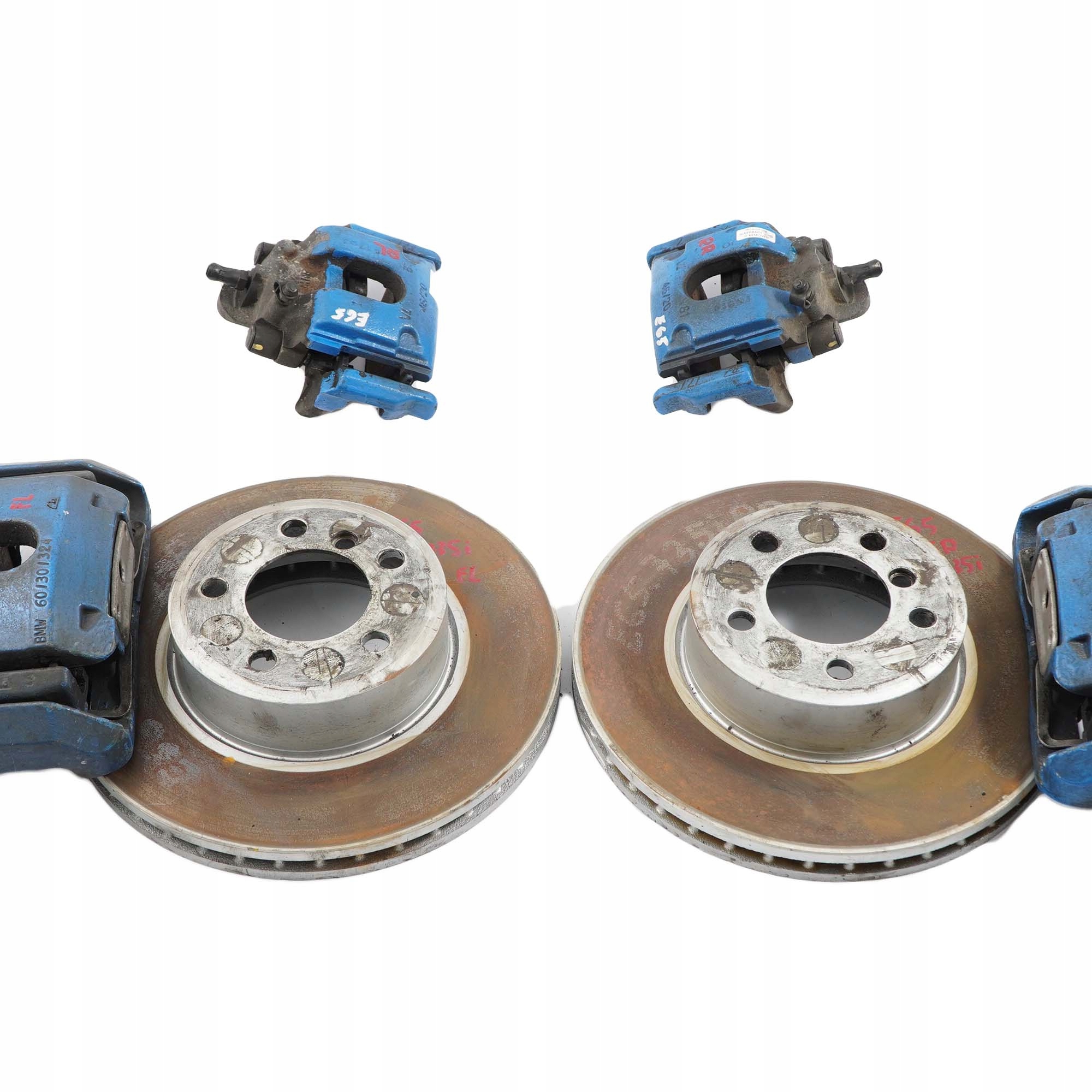 BMW 7 E65 E66 Front Left Right N/O/S Wheel Brake Disc Front Rear Caliper Set