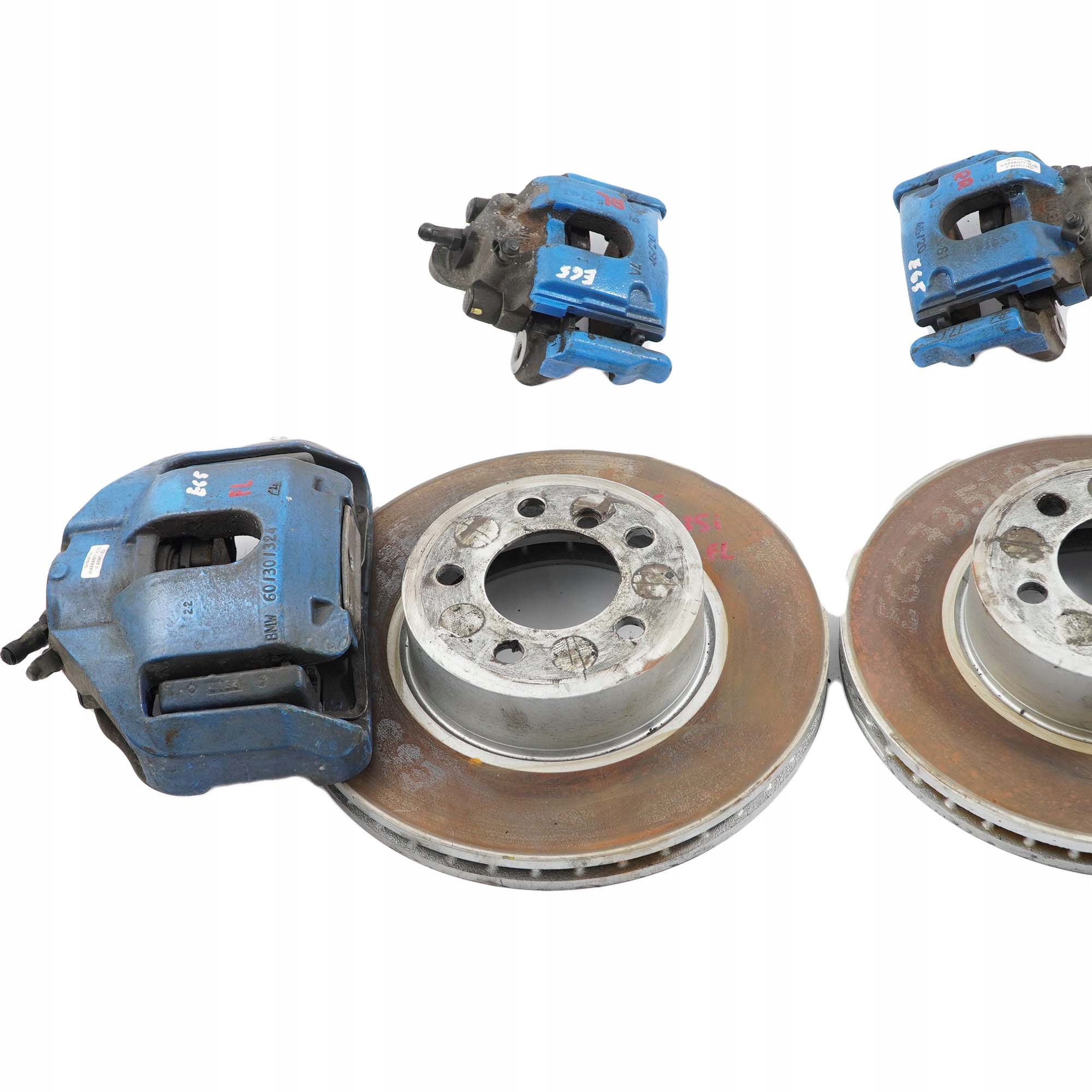 BMW 7 E65 E66 Front Left Right N/O/S Wheel Brake Disc Front Rear Caliper Set