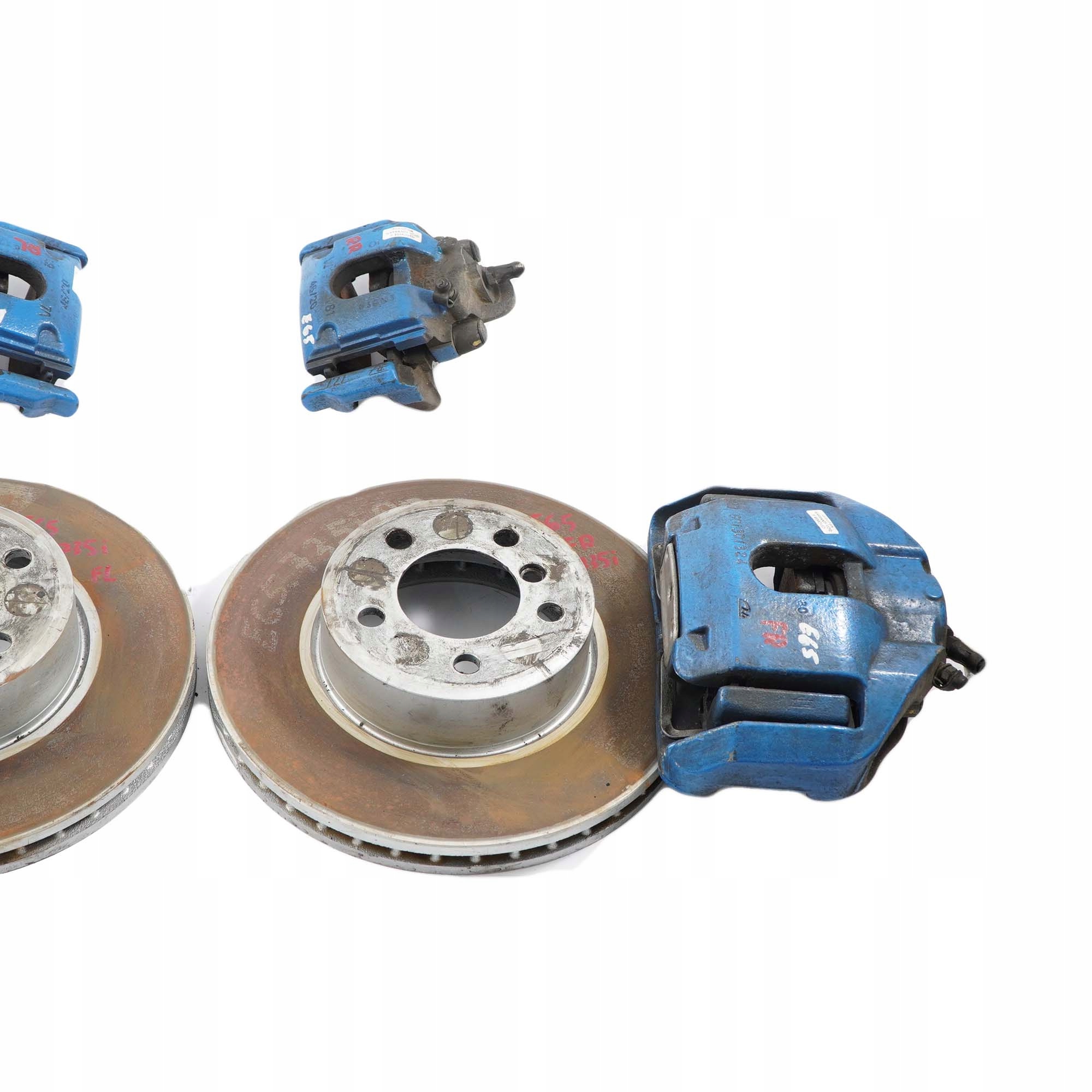 BMW 7 E65 E66 Front Left Right N/O/S Wheel Brake Disc Front Rear Caliper Set