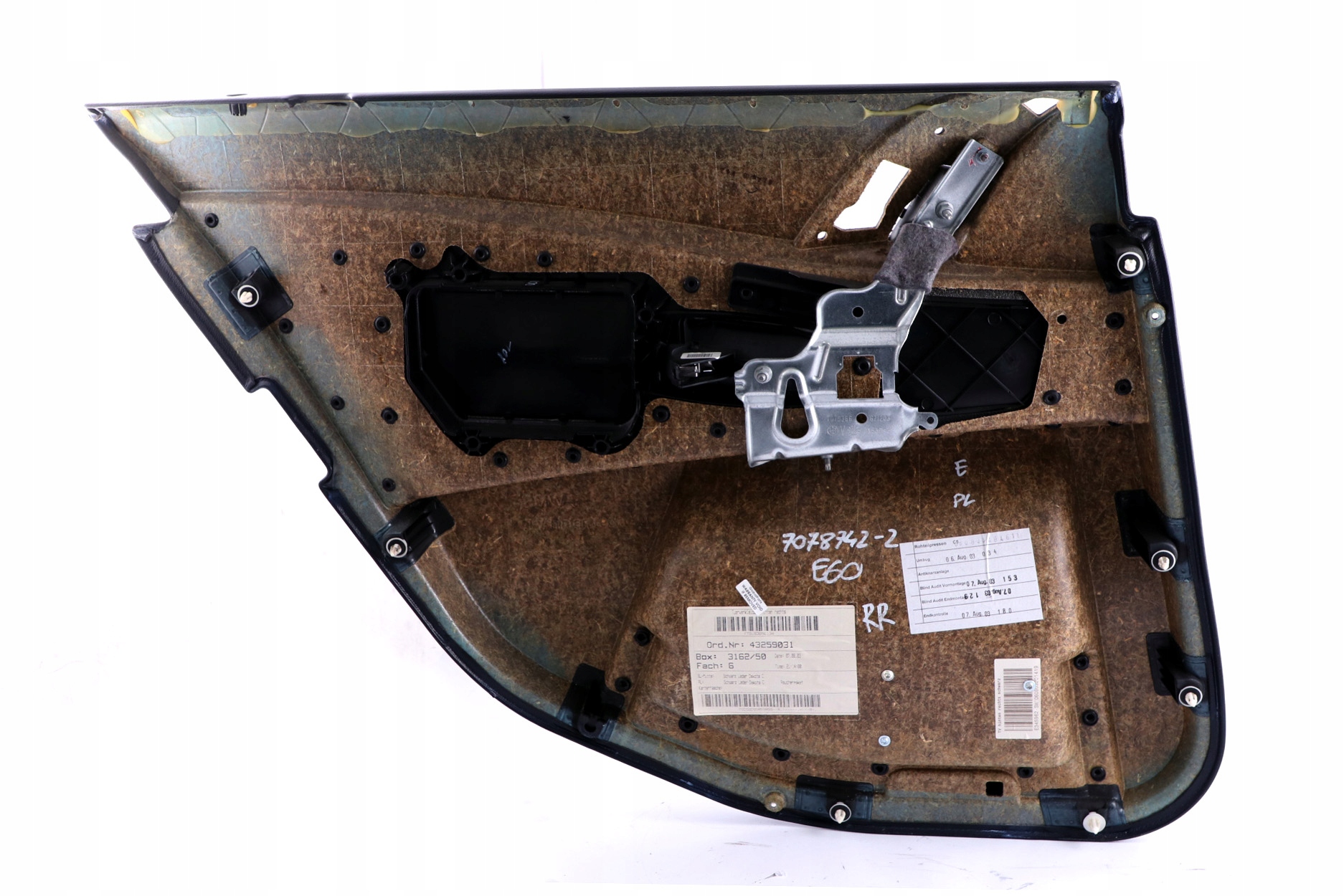 BMW E60 E61 Boczek Tapicerka Panel Drzwi Skóra Czarna Prawy Tył 7078742